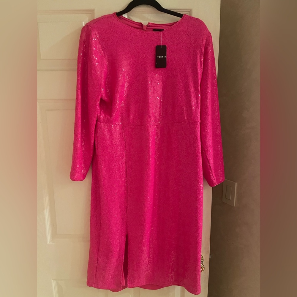 Pink sequin dress